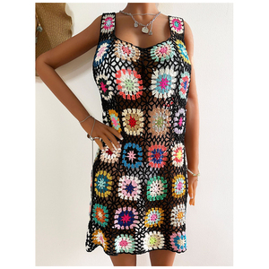 Oem Cache-maillot pour femmes Vêtements de plage à fleurs <span class=keywords><strong>Bohème</strong></span> Beach Cover Ups Loose Knit Crochet Cover up Swimwear Beach Dress 2024 Vocation - Product Image 1