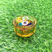 Lavabo del Tesoro dorado de cristal hecho a mano con Yuan Bao, buena suerte, riqueza, prosperidad, coleccionables, decoración Feng Shui
