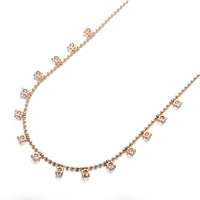 Collier à pampilles en or 18 carats haut de gamme avec perles de moissanite pour femme, chaîne délicate perlée, bijoux pour mariage et usage quotidien