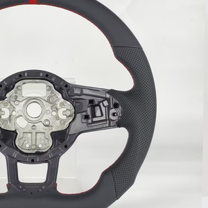 Volante Sportivo in Pelle con Fondo Piatto per Volkswagen VW Passat <span class=keywords><strong>Golf</strong></span> 6 <span class=keywords><strong>7</strong></span> Polo Tiguan Jetta GTI <span class=keywords><strong>Accessori</strong></span> Auto - Product Image 4