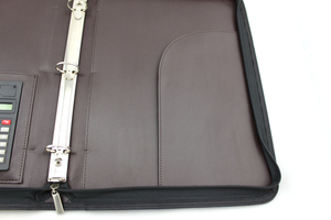 Chất Lượng Cao Kinh Doanh 3 Vòng Chất Kết Dính A4 Da Dây Kéo Danh Mục Đầu Tư Với Máy Tính - Product Image 6