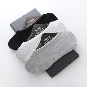 Faddist Men's Cotton Low-Cut Anti-Slip Invisible Boat Socks Solid Color Thin Non-Slip Socks For Casual Wear - Product Image 2