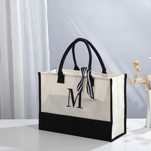 Custom <b>Printed</b> Logo White Canvas Tote Bag with Pocket and Zipper Convenient Shopping Solution - Product Image 1