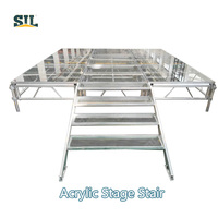 SIL mariage décoré incurvé rond scène étape escalier théâtre événement Concert acrylique mobile en aluminium Portable pliant scène escaliers