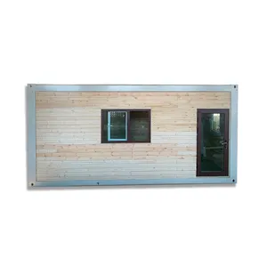 Vente chaude Design moderne Prêt à l'emploi Maison conteneur préfabriquée avec mur en bois préservé de 20 pieds