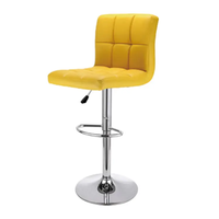 Tabouret de bar moderne en similicuir PU, pivotant et réglable, avec dossier haut rembourré et base en métal, idéal pour îlot de cuisine