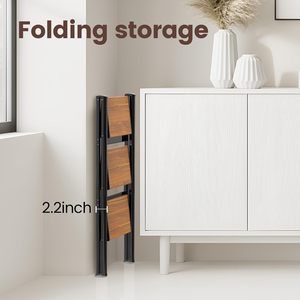 Tabouret escabeau pliant en <span class=keywords><strong>aluminium</strong></span> et bois, léger, antidérapant, avec <span class=keywords><strong>marches</strong></span> larges, capacité de 150 kg, pour la maison - Product Image 5