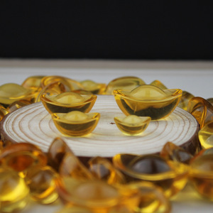 Glass Ingot Decorations Crystal Wealth Symbol Feng Shui Home Decor Chinese New Year <b>Ornament</b> Irregular Shape ZH001 - Product Image 1