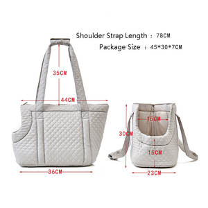 Taşınabilir sonbahar ve kış Ultra hafif kapitone pamuk evcil hayvan taşıyıcı Tote çanta bir omuz kedi giden çanta - Product Image 4