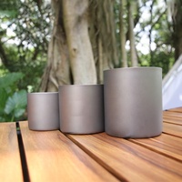 Ensemble de tasses en titane à double paroi portables 180ml/300ml/375ml/450ml, tasse de camping compacte et légère, vaisselle de voyage facile à transporter