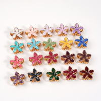 Pince à cheveux en alliage Frangipani style vacances, polyvalente, bohème, en métal, avec goutte d'huile, petite fleur, 4 cm, pour femme