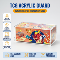 Boîte de présentation spéciale japonaise en acrylique pour TCG, couvercle magnétique, protection UV à 99 %, rangement pour jeux de cartes, vente en gros, logo personnalisé