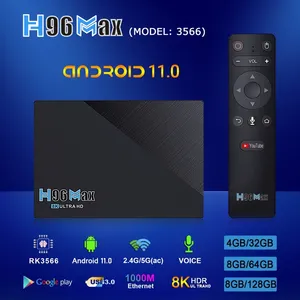 H96 MAX Rockchip RK3566 8+128GB 8K Streaming STB Smarter OTT Set-top Box, el Mejor Decodificador de TV Android Pro de Google para Europa, <span class=keywords><strong>España</strong></span> y EE. UU. - Product Image 2