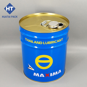 Seau d'huile lubrifiant en métal de 20 litres seau à peinture en étain seau à huile à dessus fermé baril à tête serrée avec couvercle à bec flexible - Product Image 4