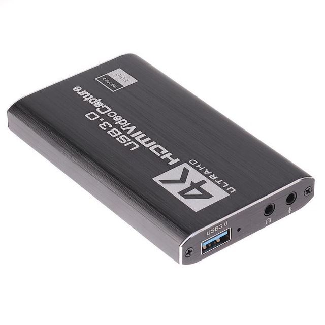 USB 3.0 HDMI 4K Video Capture Card HDMI USB Game Capture Device 1080p 60fps Recording Mic Input Live Stream Broadcast Speakers