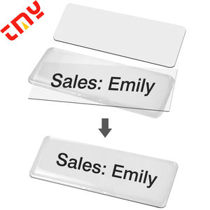Uniforme profesional reutilizable personalizable <span class=keywords><strong>para</strong></span> Hotel, insignia de plástico PVC magnético en blanco con nombre de Metal con cubierta acrílica transparente - Product Image 1