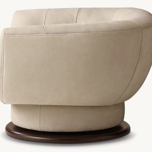 Silla giratoria de cuero para sala de estar, muebles interiores modernos de gama alta para el hogar - Product Image 2