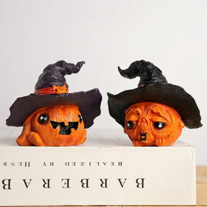 Nouvelle Décoration d'Ambiance de Bureau en Résine : Chapeau de Sorcière et Citrouille pour Halloween, Petit Ornement Paysager en Gros - Product Image 2
