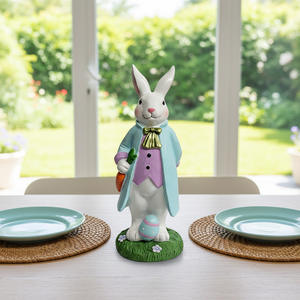 Ensemble <span class=keywords><strong>de</strong></span> figurines en résine <span class=keywords><strong>de</strong></span> lapin <span class=keywords><strong>de</strong></span> Pâques pastel - Décoration <span class=keywords><strong>de</strong></span> printemps résistante aux intempéries pour l'intérieur et l'extérieur - Product Image 4