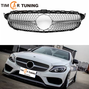 Grille avant TIM MB Classe C W205 Pré-lifting (2015-2018) Grille <span class=keywords><strong>Star</strong></span>/GT - Noir brillant Remplacement de la grille W205 C180 C200 C260 - Product Image 3