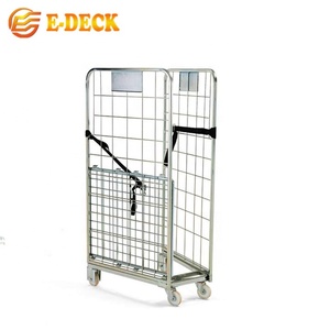 वेल्डेड <span class=keywords><strong>nestable</strong></span> foldable धातु सुपरमार्केट भंडारण पिंजरे प्रणाली तार जाल रोल कंटेनर - Product Image 2