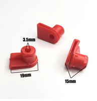 Nouveaux clips de fixation en plastique rouge pour tiges de verrouillage de porte de voiture, clips de retenue de verrouillage de voiture en forme de L, longueur de base 19 mm, trou intérieur 3,5 mm, universels