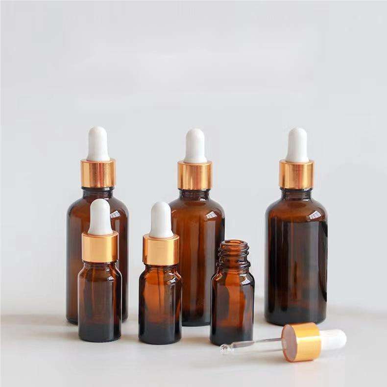 ขวดสีเหลืองอำพัน + ฝาหยด