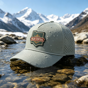 5 Panel Custom logo Leather Felt Embroidery and Rope Custom Camo and Leather Buckle <b>Hat</b> <b>Cap</b> - Product Image 1