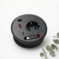 Prise de bureau encastrée fixe 16A 20W à charge rapide Type-C 1-2 ports 3 prises ignifuges