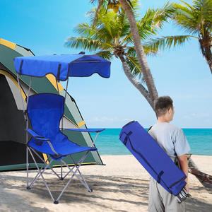 خفيفة الوزن حديقة نزهة شعبية لالتخييم كرسي ريكليني مع مظلة الظل - Product Image 2