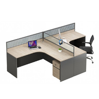 Poste de travail de bureau incurvé avec cloison, bureau informatique moderne en bois, table de direction de luxe, ensemble de mobilier de bureau