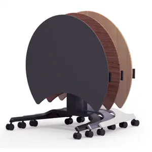 नया उत्पाद आधुनिक अध्ययन वर्किंग होम गोल बड़ा लकड़ी का डेस्कटॉप गैस लिफ्टिंग टेबल डेस्क