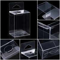 Boîte d'emballage cadeau en PET PVC transparent givré, couleur personnalisable, trou de suspension, petite série, épaisseur variée