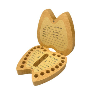 Caja para dientes de leche, caja de madera de haya para dientes de leche, caja de madera para colección de cabello de bebé, caja de regalo creativa, almacenamiento, regalo de primer cumpleaños. - Product Image 4