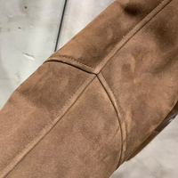 Veste en peau de mouton surdimensionnée pour femmes, véritable daim mat brun foncé, manteau en peau de mouton