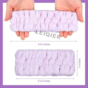 Bandeau élastique en tissu éponge pour le visage, le maquillage et le lavage du visage, avec logo personnalisé, pour spa, yoga, sport et douche, pour femmes - Product Image 2