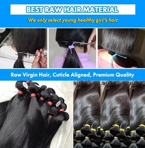 Işlenmemiş işlenmemiş insan saçı demetleri toptan satıcı hint tapınak bakire manikür hizalanmış saç tedarikçisi sınıf 12A hint İŞLENMEMİŞ SAÇ - Product Image 5