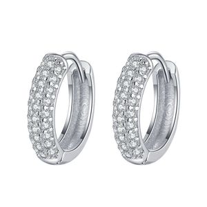 Orecchini a Cerchio Piccoli in Argento Sterling 925 con Diamanti, Design di Lusso Elegante e Versatile per Donne - Product Image 1