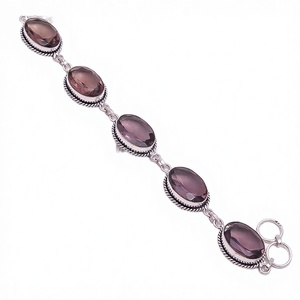 925 Sterling Silver Natural Amethyst Quartz Gemstone Bracelet 2026 Antique Design Fine Jewelry Children's Party <b>Charm</b> Bracelet - Product Image 2