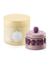 Pot à bougie en céramique en forme de gâteau avec couvercle, décoratif, motif perles de raisin, pour décoration intérieure, cadeau, vente en gros, ODM