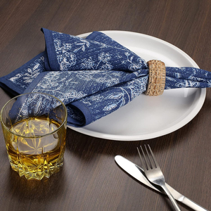 Serviettes en tissu de lin 100% faites à la main jetables brodées à motifs linge de table pour la maison mariage avion utilisation coût Durable - Product Image 1