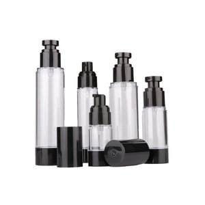 Botol pompa kedap udara 15ml 30ml 50ml 100ml 120ml AS hitam bening Serum kosmetik wadah pompa tanpa udara untuk Dispenser Losion Essence - Product Image 1
