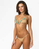 Ensemble bikini réversible 2 pièces pour femme en Spandex/Polyester, avec bordure style baseball, décoration à pompons, col rond, fait main, sans couture