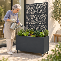 Fabricant chinois OEM de jardinières métalliques avec treillis, résistantes aux intempéries, hautes, surélevées, avec écran d'intimité