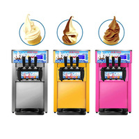Machine à glace molle 2+1 saveurs mixtes à prix d'usine, machine à crème glacée à bas prix