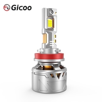 Gicoo X68 Nuevas Bombillas LED para Faros Delanteros de Coche de Alta Potencia, Súper Brillantes de 6000K, Venta al por Mayor de Fábrica, 50000 Lúmenes, H7 H11 9005 H4