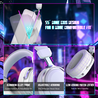 Auriculares Inalámbricos para Juegos Attack Shark L30 Pro, Auriculares Tri-Modo, Auriculares Supraaurales con Cancelación de Ruido y Micrófono