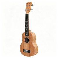 21 Inch Wooden Ukulele Kit, 4 String Small Guitar, Beginner Musical Instrument for Kidswith Carry Bag, Plectrums, Strings, Capo