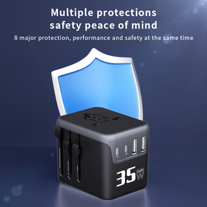 Nhỏ gọn kép cổng <span class=keywords><strong>USB</strong></span> QC3.0 nhỏ gọn trên toàn thế giới phổ Power <span class=keywords><strong>plug</strong></span> adapter cho EU/US/UK/AU 10A mở rộng Du Lịch Ổ cắm - Product Image 5