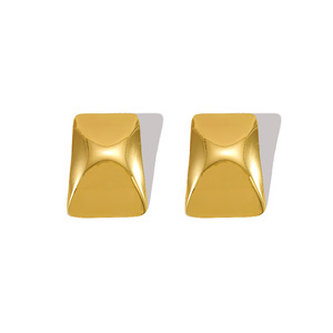ZOGXIN Gold Geometric Stud Earrings 18K Stainless Steel Square Shape Fashion Jewelry - Product Image 5